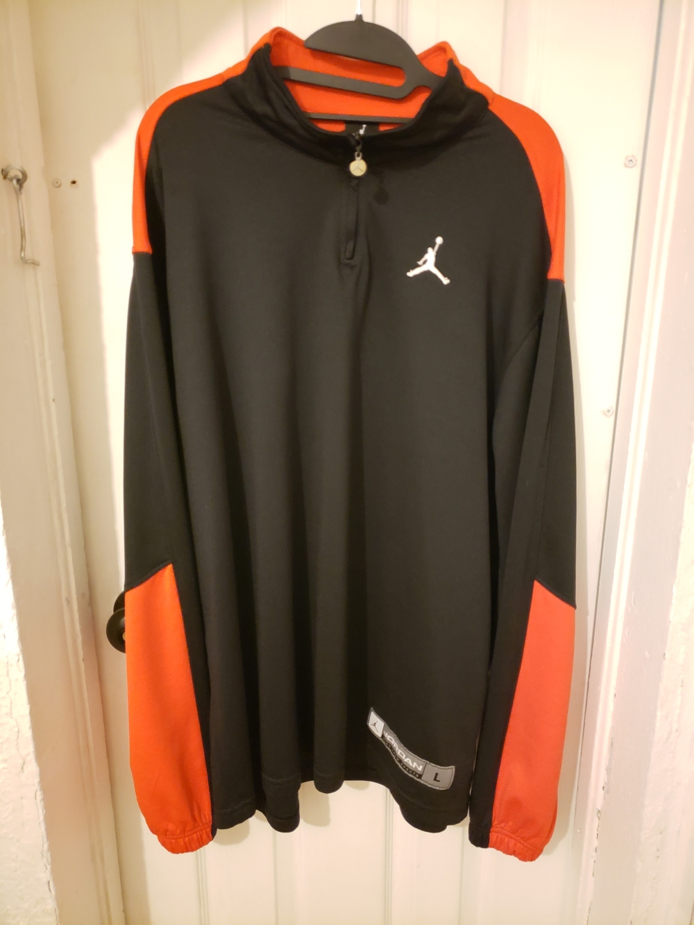 Jordan Men's Black & Orange Pullover Quarter-Zip Shirt